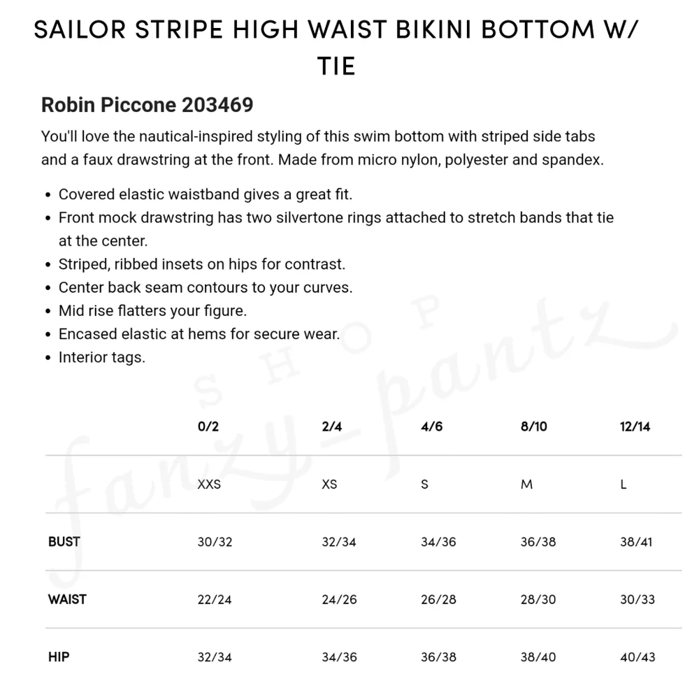 Robin Piconne High Waist Bikini Bottom Sailor new - Picture 5 of 6